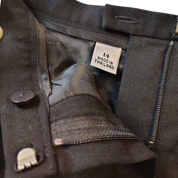 Talbots Vintage Wool Black Lined Straight Leg High-rise Pants Size 14 Petite.... - Picture 4 of 9